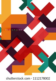 Multicolored abstract geometric shapes, geometry background for web banner, business presentation, ads package, print template, wallpaper