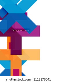 Multicolored abstract geometric shapes, geometry background for web banner, business presentation, ads package, print template, wallpaper