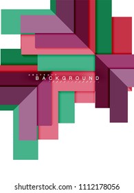 Multicolored abstract geometric shapes, geometry background for web banner, business presentation, ads package, print template, wallpaper