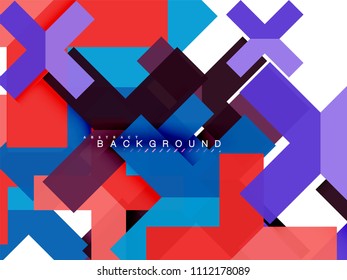 Abstrakte, mehrfarbige geometrische Formen, geometrischer Hintergrund für Webbanner, Geschäftspräsentation, Werbepaket, Druckvorlage, Bildschirmhintergrund