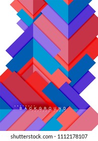 Multicolored abstract geometric shapes, geometry background for web banner, business presentation, ads package, print template, wallpaper