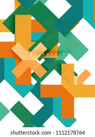 Multicolored abstract geometric shapes, geometry background for web banner, business presentation, ads package, print template, wallpaper