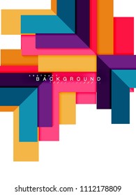 Multicolored abstract geometric shapes, geometry background for web banner, business presentation, ads package, print template, wallpaper