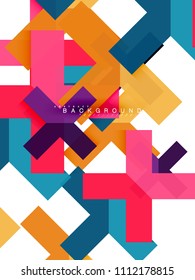 Multicolored abstract geometric shapes, geometry background for web banner, business presentation, ads package, print template, wallpaper