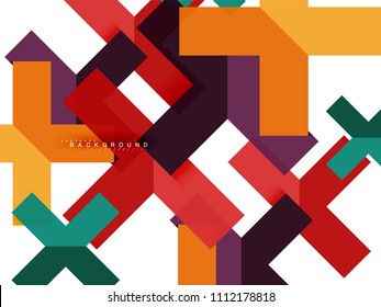 Multicolored abstract geometric shapes, geometry background for web banner, business presentation, ads package, print template, wallpaper