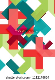 Multicolored abstract geometric shapes, geometry background for web banner, business presentation, ads package, print template, wallpaper