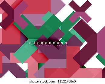 Multicolored abstract geometric shapes, geometry background for web banner, business presentation, ads package, print template, wallpaper