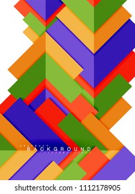 Multicolored abstract geometric shapes, geometry background for web banner, business presentation, ads package, print template, wallpaper