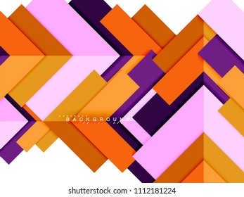 Multicolored abstract geometric shapes, geometry background for web banner, business presentation, ads package, print template, wallpaper