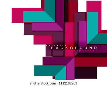 Multicolored abstract geometric shapes, geometry background for web banner, business presentation, ads package, print template, wallpaper