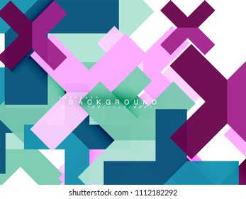 Multicolored abstract geometric shapes, geometry background for web banner, business presentation, ads package, print template, wallpaper