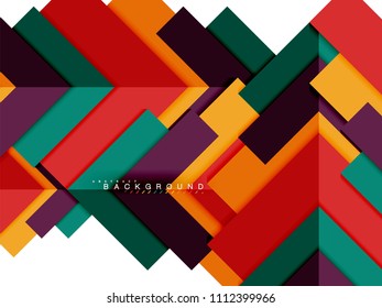 Multicolored abstract geometric shapes, geometry background for web banner, business presentation, ads package, print template, wallpaper
