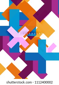 Multicolored abstract geometric shapes, geometry background for web banner, business presentation, ads package, print template, wallpaper