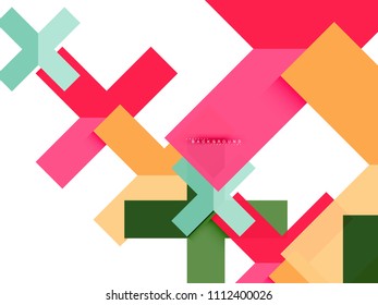 Multicolored abstract geometric shapes, geometry background for web banner, business presentation, ads package, print template, wallpaper