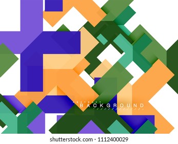 Multicolored abstract geometric shapes, geometry background for web banner, business presentation, ads package, print template, wallpaper