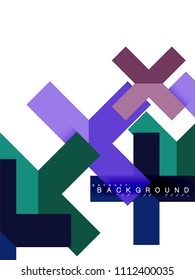 Multicolored abstract geometric shapes, geometry background for web banner, business presentation, ads package, print template, wallpaper