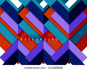 Multicolored abstract geometric shapes, geometry background for web banner, business presentation, ads package, print template, wallpaper