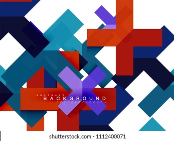 Multicolored abstract geometric shapes, geometry background for web banner, business presentation, ads package, print template, wallpaper