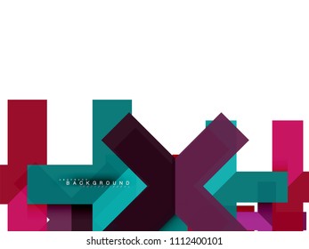 Multicolored abstract geometric shapes, geometry background for web banner, business presentation, ads package, print template, wallpaper