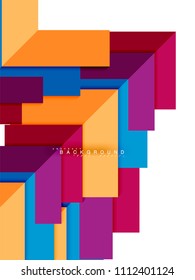 Multicolored abstract geometric shapes, geometry background for web banner, business presentation, ads package, print template, wallpaper