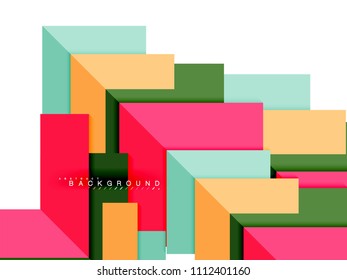 Formas geométricas abstractas multicolores, fondo geométrico para banner web, presentación comercial, paquete de anuncios, plantilla de impresión, fondo de pantalla