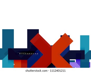 Abstrakte, mehrfarbige geometrische Formen, geometrischer Hintergrund für Webbanner, Geschäftspräsentation, Werbepaket, Druckvorlage, Bildschirmhintergrund