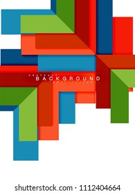 Abstrakte, mehrfarbige geometrische Formen, geometrischer Hintergrund für Webbanner, Geschäftspräsentation, Werbepaket, Druckvorlage, Bildschirmhintergrund