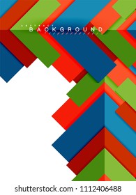 Multicolored abstract geometric shapes, geometry background for web banner, business presentation, ads package, print template, wallpaper