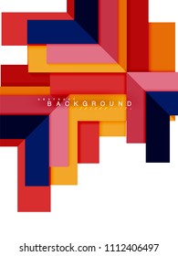 Formas geométricas abstractas multicolores, fondo geométrico para banner web, presentación comercial, paquete de anuncios, plantilla de impresión, fondo de pantalla