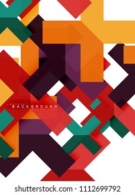 Multicolored abstract geometric shapes, geometry background for web banner, business presentation, ads package, print template, wallpaper