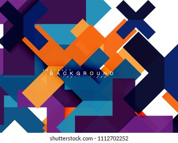 Formas geométricas abstractas multicolores, fondo geométrico para banner web, presentación comercial, paquete de anuncios, plantilla de impresión, fondo de pantalla