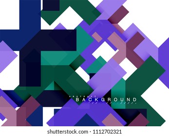 Multicolored abstract geometric shapes, geometry background for web banner, business presentation, ads package, print template, wallpaper