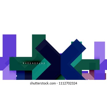 Multicolored abstract geometric shapes, geometry background for web banner, business presentation, ads package, print template, wallpaper