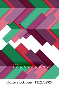 Multicolored abstract geometric shapes, geometry background for web banner, business presentation, ads package, print template, wallpaper