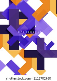 Multicolored abstract geometric shapes, geometry background for web banner, business presentation, ads package, print template, wallpaper