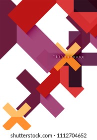 Multicolored abstract geometric shapes, geometry background for web banner, business presentation, ads package, print template, wallpaper