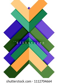 Multicolored abstract geometric shapes, geometry background for web banner, business presentation, ads package, print template, wallpaper
