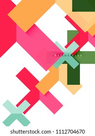 Multicolored abstract geometric shapes, geometry background for web banner, business presentation, ads package, print template, wallpaper