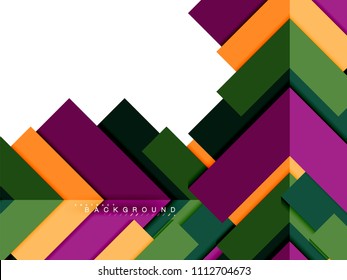Abstrakte, mehrfarbige geometrische Formen, geometrischer Hintergrund für Webbanner, Geschäftspräsentation, Werbepaket, Druckvorlage, Bildschirmhintergrund