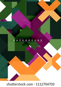 Formas geométricas abstractas multicolores, fondo geométrico para banner web, presentación comercial, paquete de anuncios, plantilla de impresión, fondo de pantalla