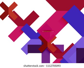 Multicolored abstract geometric shapes, geometry background for web banner, business presentation, ads package, print template, wallpaper
