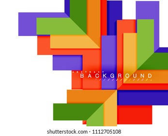Abstrakte, mehrfarbige geometrische Formen, geometrischer Hintergrund für Webbanner, Geschäftspräsentation, Werbepaket, Druckvorlage, Bildschirmhintergrund