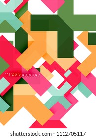 Multicolored abstract geometric shapes, geometry background for web banner, business presentation, ads package, print template, wallpaper