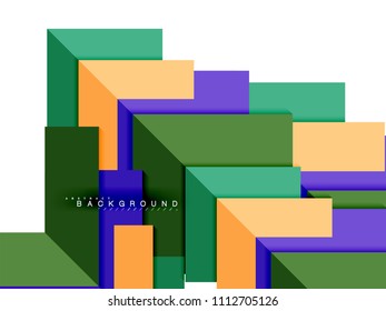 Multicolored abstract geometric shapes, geometry background for web banner, business presentation, ads package, print template, wallpaper