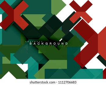 Multicolored abstract geometric shapes, geometry background for web banner, business presentation, ads package, print template, wallpaper