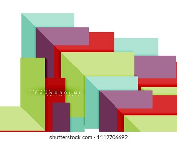 Multicolored abstract geometric shapes, geometry background for web banner, business presentation, ads package, print template, wallpaper