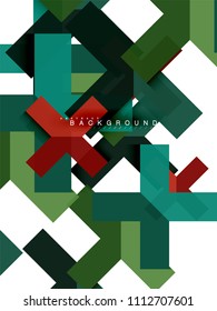 Multicolored abstract geometric shapes, geometry background for web banner, business presentation, ads package, print template, wallpaper