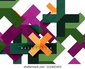 Multicolored abstract geometric shapes, geometry background for web banner, business presentation, ads package, print template, wallpaper