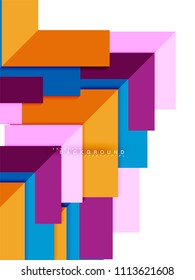 Abstrakte, mehrfarbige geometrische Formen, geometrischer Hintergrund für Webbanner, Geschäftspräsentation, Werbepaket, Druckvorlage, Bildschirmhintergrund