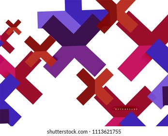 Multicolored abstract geometric shapes, geometry background for web banner, business presentation, ads package, print template, wallpaper